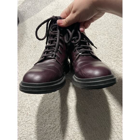 Boemos Combat Boots Lace Up and Zip Women's US 7.5 EU 38 Made in Italy Deep Red - Picture 6 of 10